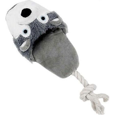 Pantoufle en peluche pour chien avec corde jouet interactif couineur à mâcher résistant, nettoyage dentaire anti-anxiété pour santé bucco-dentaire (1/4)