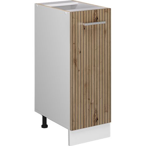 Armadio cucina dispensa alto R-Line, Rovere artigianale, 30 cm senza piano di lavoro, Vicco