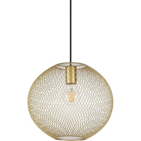 Lampadario A Sospensione Moderno Net Metallo Oro 1 Luce E27 42W Ip20