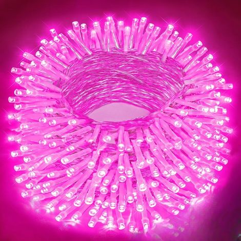 TINFU Guirlande lumineuse de 10 m, 100 LED roses, boîtier à piles avec modes fixe et clignotant, Noël, IP65 (1/5)