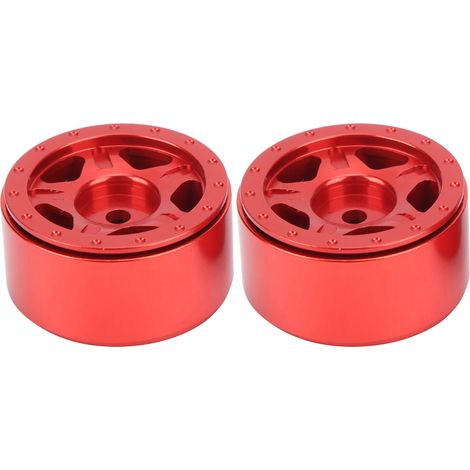 2 pièces moyeu de roue en alliage d'aluminium rouge pour Axial SCX24 90081, pièces de rechange améliorées pour voiture RC 1/24 (1/5)