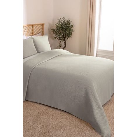 Dessus de lit 260 x 240 cm + 2 Taies 60 x 60 cm "Dolce" Atmosphera - Beige - (1/4)