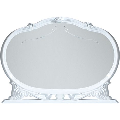 Miroir mural bois vernis laqué brillant blanc Venus 130cm (1/2)
