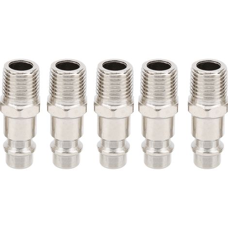 5 Pièces Raccord Pneumatique Européen, Connecteur pour Compresseur, Accessoires Outils Industriels (1/5)