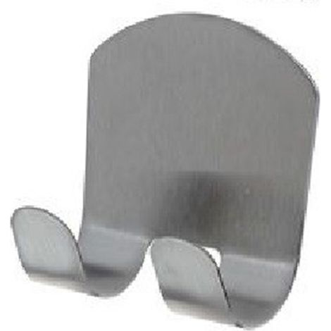Cleafe - Gancio Adesivo Multiuso Appendino Parete Cucina Bagno Attaccapanni Doppio 59667 - (1/2)