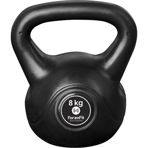 Fitness-Gewicht - 8kg - Schwarz - Kunststoff-Training-Glockengewicht für Hantel-Außenbereich