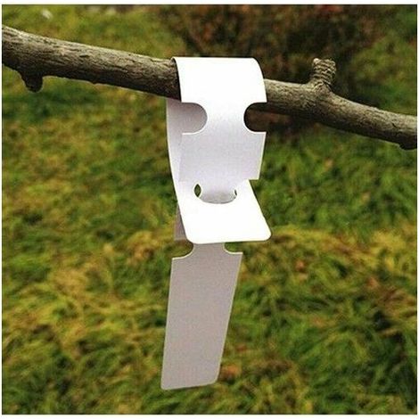 Étiquettes plantes plastique PVC, 200 pcs, blanches, 20x2 cm, imperméables et résistantes au gel. (1/5)