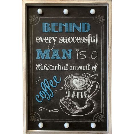 Grande Plaque en bois Coffee Latte lumineuse (1/2)