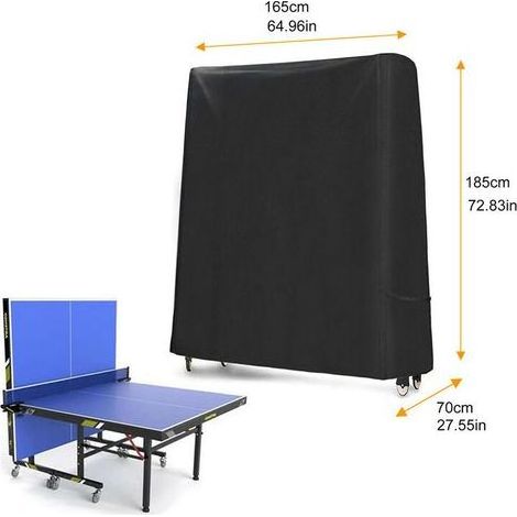Housse de protection pour table de ping-pong en tissu Oxford, 165 x 70 x 185 cm, résistante à l'eau et aux UV.