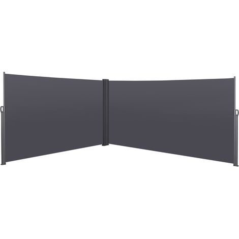 Store latéral rétractable pour balcon, terrasse et jardin, brise-vue et pare-vent imperméable, toile 180 x 600 cm, gris foncé, montage facile CHICFURN (1/5)