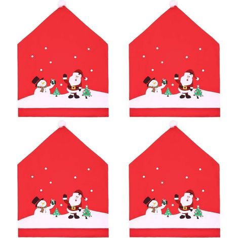 4pcs Christmas Chair Covers Santa Claus Chair Decoration for Christmas Party Dinner (1/5)