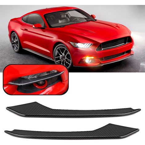 1 paire de caches de phares antibrouillard en plastique ABS imitation fibre de carbone, compatibles avec Ford Mustang 2015-2018 (1/5)