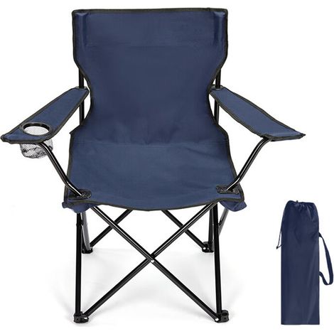 Chaise pliante, chaise de camping, chaise de pêche avec porte - boissons et sac à main chaise de pêche pliable (1/5)