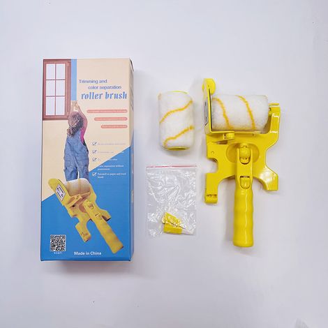 Rouleau de séparation des couleurs – set jaune manche long – pinceau multifonctionnel sans angle mort, pour peinture murale (1/5)