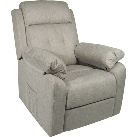 Home Heavenly® - Butaca relax NUBA con motor eléctrico Power Lift y sistema cero pared, tejido antimanchas 108x91x77 cm. Color: Beige