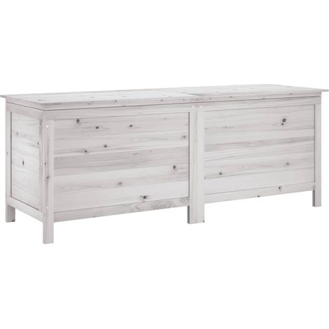 vidaXL Garden Storage Box White 150x50x56,5 cm Solid Wood Fir