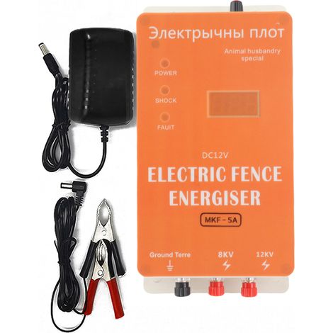 Électrificateur d'animaux de clôture électrique, impulsion haute puissance réglable pour ferme avicole (1/5)