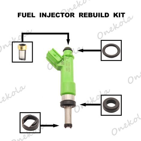 Fuel injector overhaul kit, including rubber ring and filter 23250-36010, fits Toyota Camry, Highlander and Rav4. (1/2)