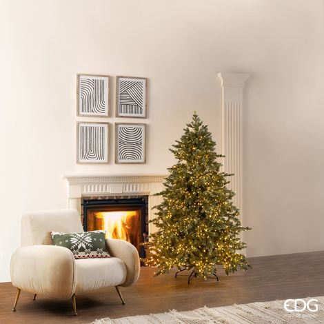 EDG Albero di Natale Pino Argentato 3.000Miniled H.180 D.135 Ip44 C4