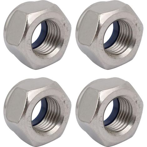 4pcs écrou de Blocage écrou Autobloquant M14x1,5mm filetage métrique haut 304 hexagonaux (1/4)