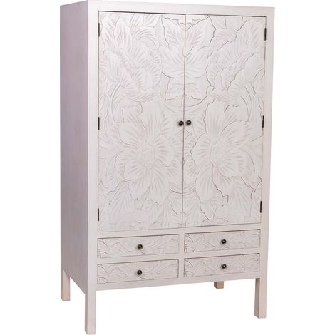 Armario de madera de 4 cajones y 2 puertas 100x45x160 (1/5)