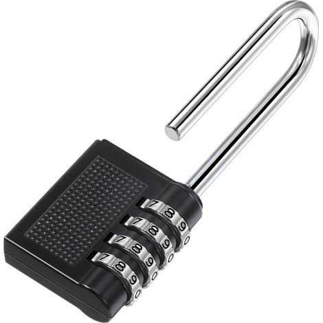 1 Cadenas à Combinaison 4 Chiffres, Anse Longue 6,5 cm, Alliage de Zinc, pour Portail, Casier, Boîte aux Lettres (1/5)