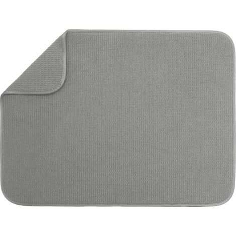 Tapis de séchage vaisselle XL, 45,7 cm x 61 cm, tapis absorbant en microfibre pour comptoir cuisine, vaisselle, ustensiles, casseroles et poêles, extra grand, gris - 45.7'Grey 45.7 x 45.7 cm'-'45.7 x (1/5)