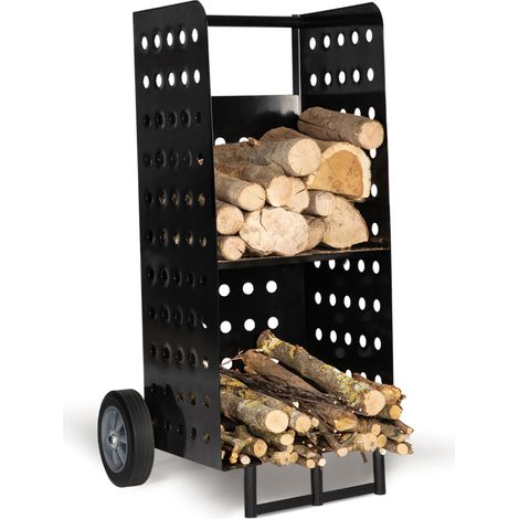 Kaminholzwagen Stahl schwarz 40 x 40 x 100,5 CM (1/5)