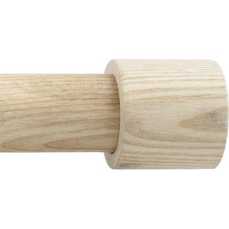 Lot de 2 Embouts Capuchon en Bois Naturel Ø28mm pour barre à rideaux - Boulet