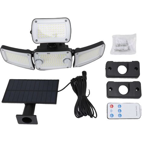 Ortviai Projecteur Solaire Extérieur avec Détecteur de Mouvement, Étanche IP65, Angle Large 270°, 3 Modes (1/5)