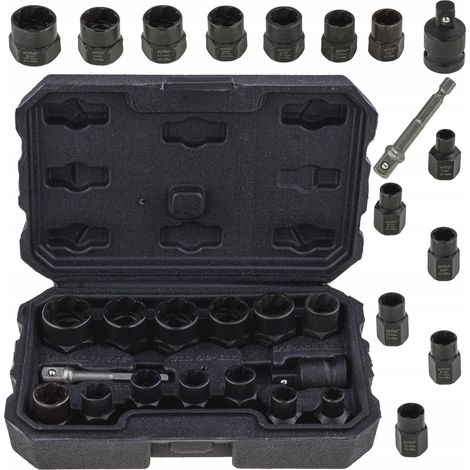 Adaptadores de casquillo largos para tornillos y tuercas da帽ados y mecanizados 15 piezas 6-19 (1/4)