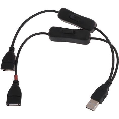 Câble USB de 30 cm avec Double Interrupteur pour Charge et Connexion