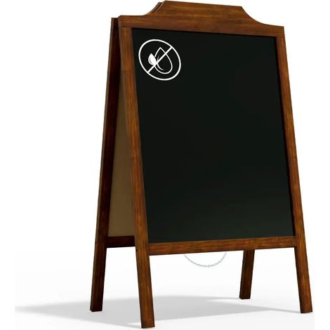 Chevalet stop trottoir cadre superieur ondule avec cadre en bois laque 100x60cm chevalet publicitai
