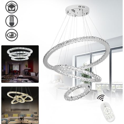 Suspension 72W Dimmable Lustre de Cristal LED Suspension LED Luminaire de Salle à manger Eclairage de plafond HENGMEI (1/5)