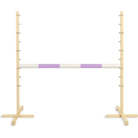 Valla de salto con forma de caballo de juguete de 120 cm, viga de color morado claro (1/5)