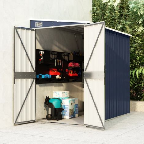 Abri de jardin, Abri à outils, Abri de stockage, Cabane à outils mural Anthracite 118x194x178 cm Acier LKOWF80056 (1/5)