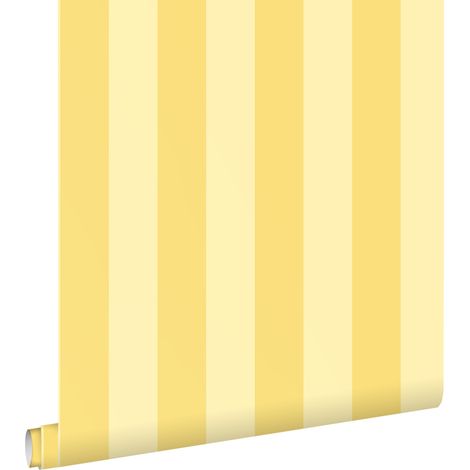 papier peint à rayures jaune  - ESTAhome
