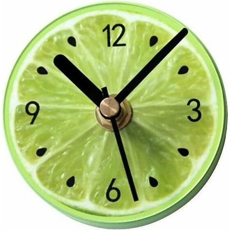 Imán para nevera, reloj de pared redondo con estampado de lima (1/5)