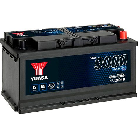 Yuasa – Batterie voiture AGM 12V 95Ah 850A – YBX9019 – Dimensions 353x175x190mm – Compatible Start-Stop (1/2)