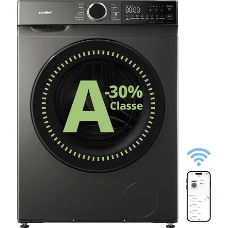 Lave-linge hublot - COMFEE - WiFi Smart wash - Classe A-30% - 10KG - 1400RPM - Vapeur HealthGuard Turbo Rapide 15'/45' (1/5)