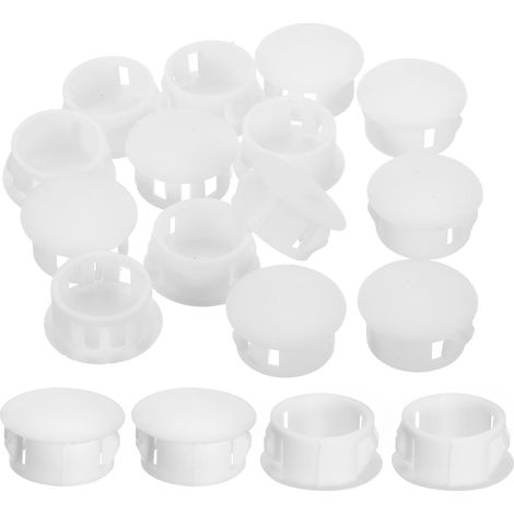 18Pcs Bouchon de Trou en Nylon, 16.5-17mm Diamètre de Trou Bouchon d'étanchéité Rond Souple et Flexible de Verrouillage Bouchons en Caoutchouc pour Bouteille, Tuyau, Cuisine, Blanc (1/5)