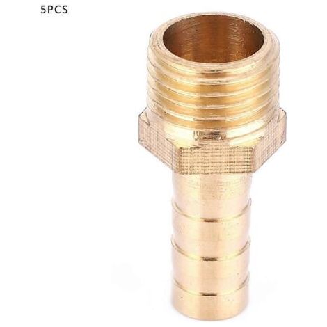 Lot de 5 raccords de tuyau mâles BSP de 8 mm, adaptateurs en laiton (1/4\ (1/5)