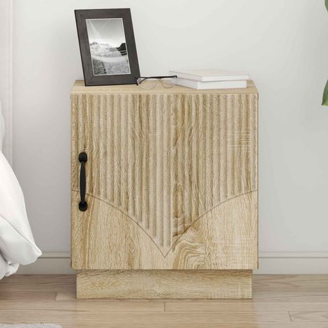 Lot de 2 tables de chevet avec portes, bois d’ingénierie, chêne sonoma, 43 x 34,5 x 47 cm - PANGIVO (1/5)