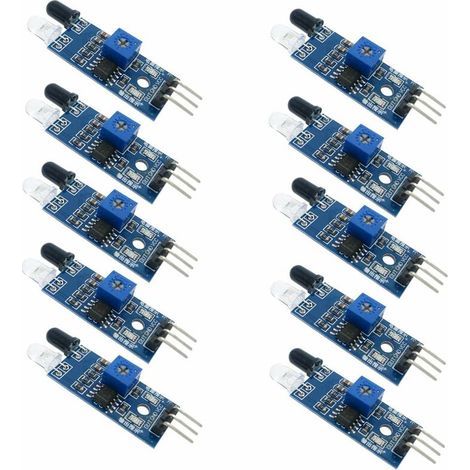 10 moduli sensore a infrarossi per evitare ostacoli per robot Arduino Smart Car, sensore fotoelettrico a 3 fili per robot Arduino Smart Car (1/4)