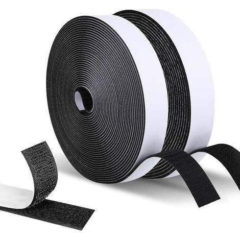 Scratch Autocollant Double Face, 2cm x 10m Puissant Shearable Adhésif Hook loop Bande Agrippantes, Scotch Scratch Bande Auto Agrippante pour Canapé, Bricolage, Artisanat, Maison et Bureau (1/5)
