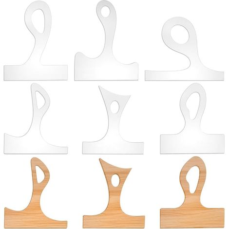 Lot de 6 gabarits de défonceuse en acrylique transparent de 5 mm d'épaisseur pour planche à charcuterie pour le travail du bois, outils de guidage de coupe de 30,5 à 45,7 cm (1/5)
