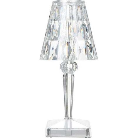 Lampe de table en cristal diamant, lampe de chevet en cristal rechargeable par USB, température et luminosité réglables, commande tactile (1/5)
