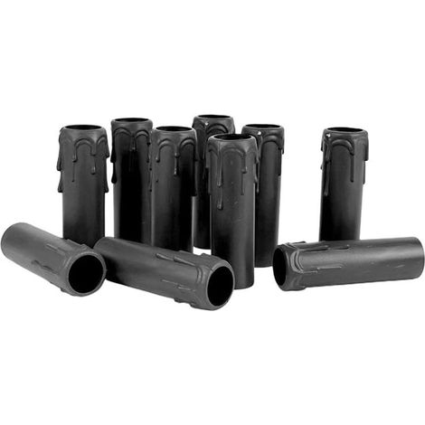 10 Pièces Lustre Bougie Goutte, Bougies Lustre Tubes, Bougies Gouttes Tubes, Lustre Manches Bougie, Lustre Bougies Couvre, Tubes Lustre, Accessoires Lustre, Noir