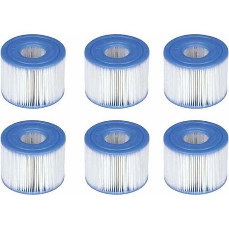 Cartouches de filtre - FOLAYA - S1 - Lot de 6 - Compatible Intex Pure Spa - Fibre d'acron (1/3)