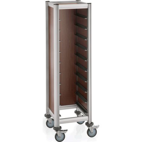 Chariot à plateaux 51,5 x 47,5 x 165 cm 10 plateaux marron MDF décor bois aluminium MENSA - Was Germany (1/2)